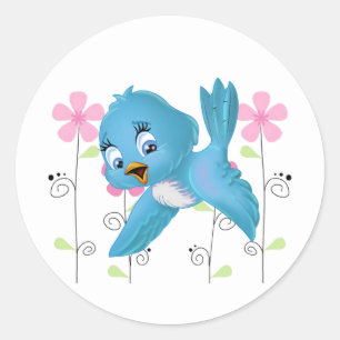 Pegatina Redonda Pegatina-Bluebird