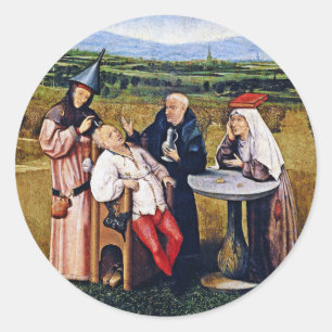 Pegatina Redonda Pegatina: Bosch - piedra de la locura