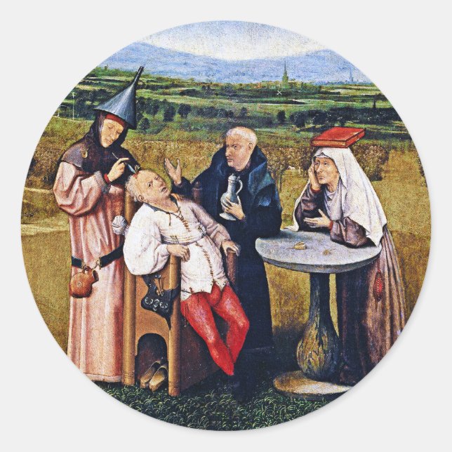 Pegatina Redonda Pegatina: Bosch - Piedra de locura (Anverso)