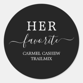 Pegatina Redonda "Pegatina de la caja de bienvenida - su favorita"