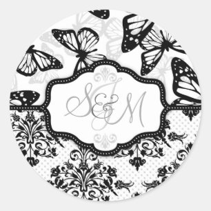 Pegatina Redonda Pegatina_DrMullins de besos de mariposa