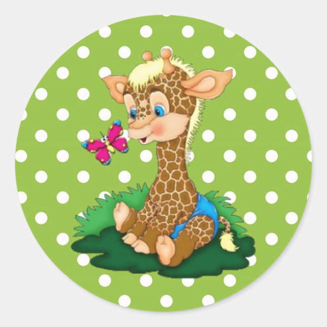 Pegatina Redonda Pegatina/Giraffe (Anverso)