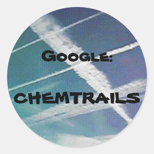 Pegatina Redonda Pegatina: Google Chemtrails (Anverso)