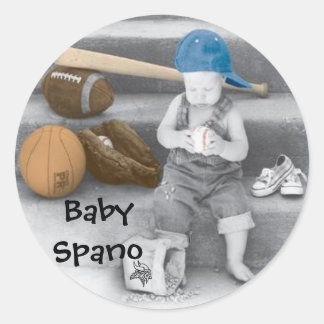 Pegatina Redonda pegatina, logotipo, Baby Spano