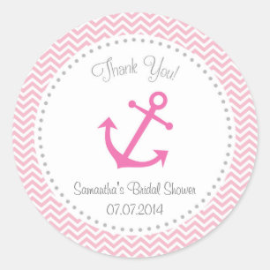 Pegatina Redonda Pegatina: Nautical Bridal Shower