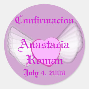 Pegatina Redonda pegatina-Personalizar de "Confirmación"