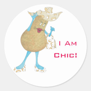 Pegatina Redonda "Pegatina redondo brillante de Paula de la pera"