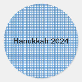 Pegatina Redonda Pegatina/Sello de Sobre de Cuadros Azul Básico