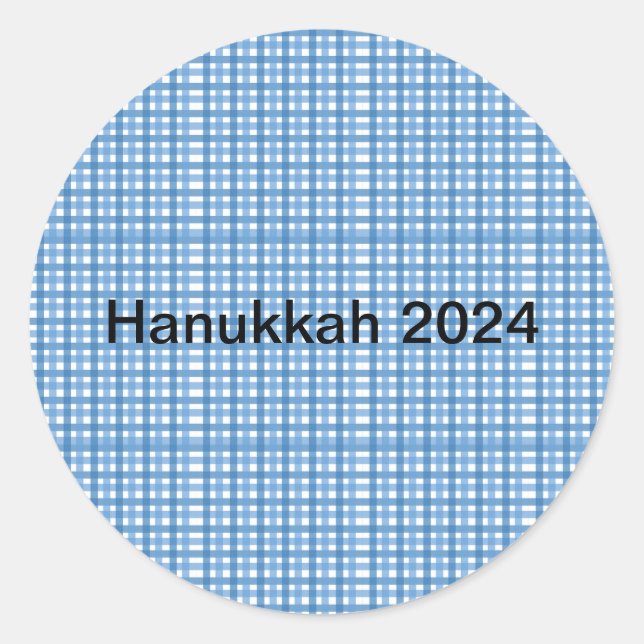 Pegatina Redonda Pegatina/Sello de Sobres Cuadro Azul Básico (Anverso)