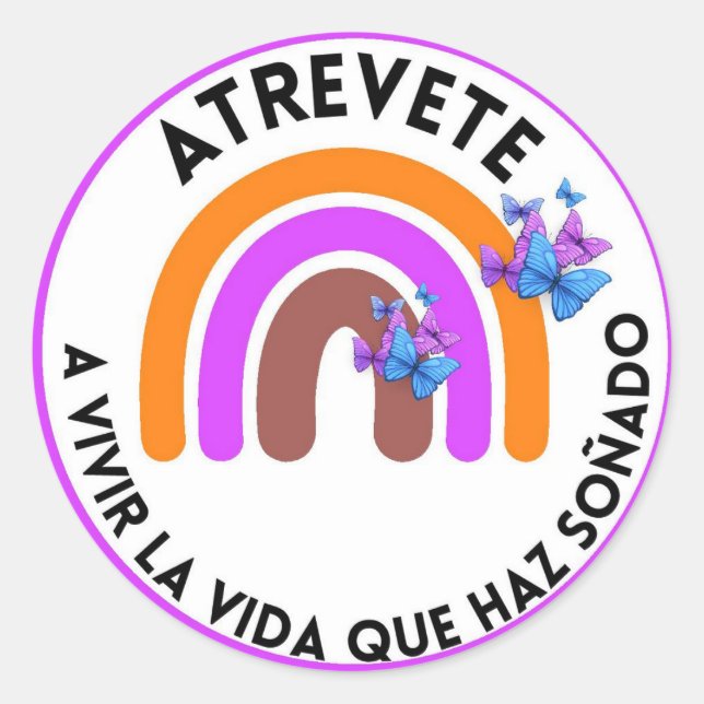 Pegatina Redonda Pegatina/ Stickers redondo con frase motivadora (Anverso)