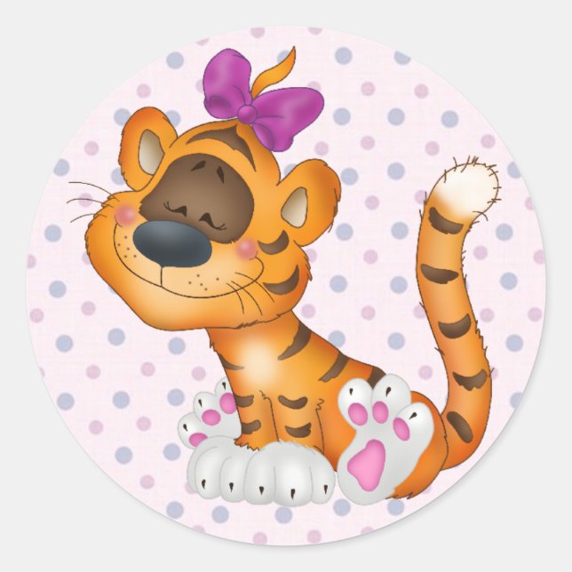 Pegatina Redonda Pegatina/tigre (Anverso)