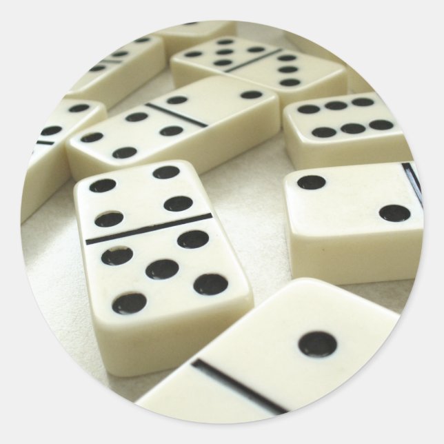 Pegatina Redonda Pegatinas 009 de los dominós (Anverso)