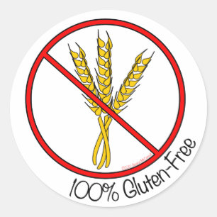 Pegatina Redonda pegatinas "100% libres de gluten" (pequeños)
