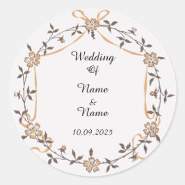 Pegatina Redonda Pegatinas a favor de bodas