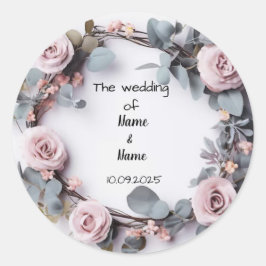 Pegatina Redonda Pegatinas a favor de bodas
