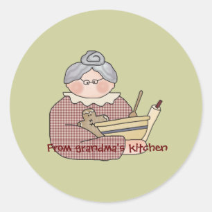 Pegatina Redonda Pegatinas....abuela cocina