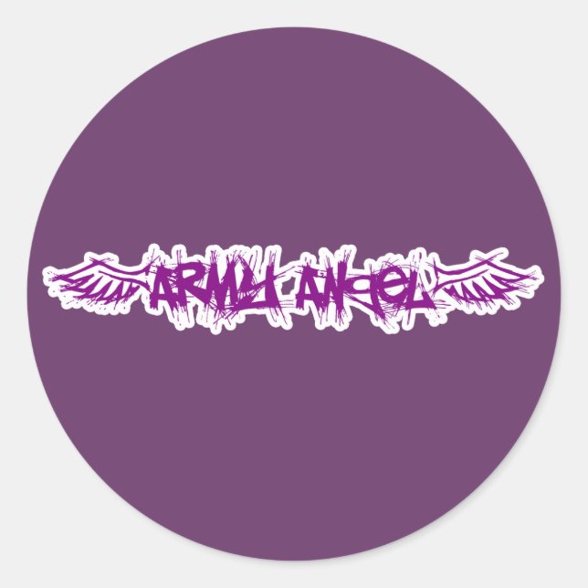 Pegatina Redonda Pegatinas - Ángel del Ejército (Anverso)