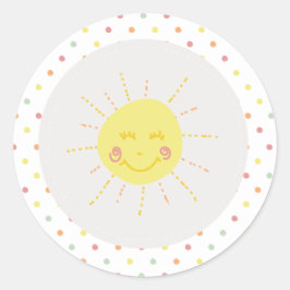 Pegatina Redonda Pegatinas Arcoiris y Sunshine