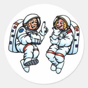 Pegatina Redonda Pegatinas astronautas