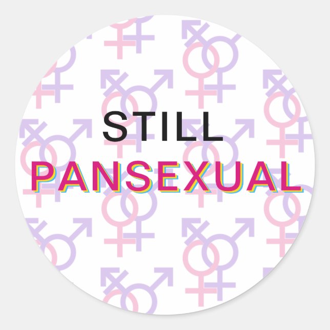 Pegatina Redonda Pegatinas aún pansexuales (T&F) (Anverso)