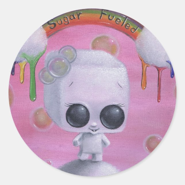 Pegatina Redonda pegatinas azucarados (Anverso)