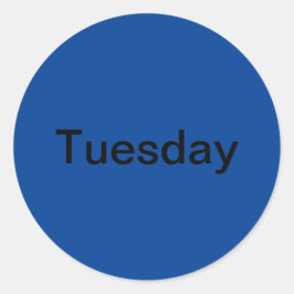 Pegatina Redonda Pegatinas azules del día de la semana del martes