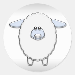 Pegatina Redonda Pegatinas Baby Shower de Blue Sheep