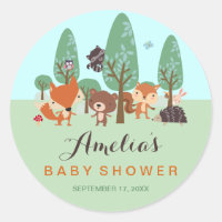 Pegatinas Baby Shower de Sweet Woodland Friends