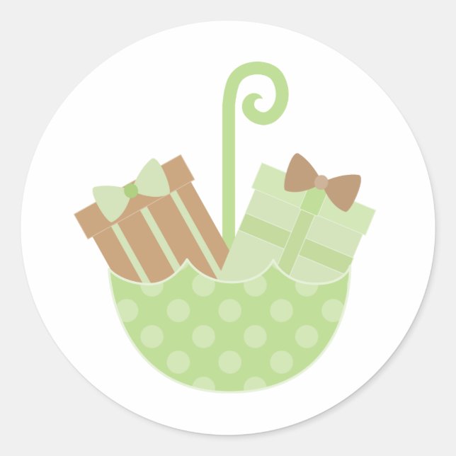 Pegatina Redonda Pegatinas Baby Shower o Bridal Shower (Anverso)