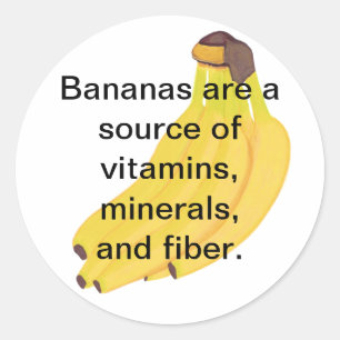 Pegatina Redonda Pegatinas bananeros con información nutricional