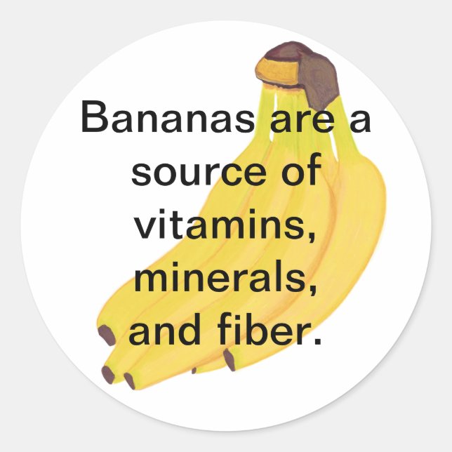 Pegatina Redonda Pegatinas bananeros con información nutricional (Anverso)