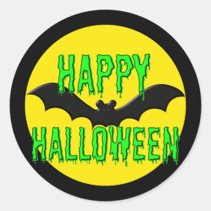 Pegatina Redonda Pegatinas - "Batty" Happy Halloween