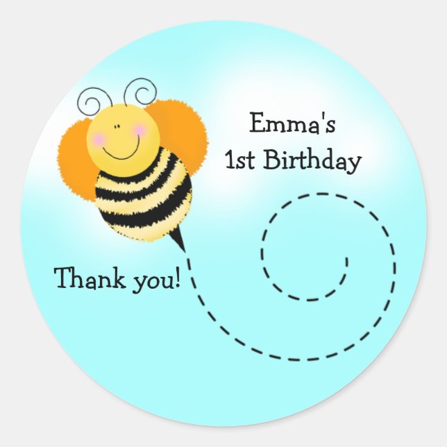 Pegatina Redonda Pegatinas BEE HOP ROUND Bumblebee Favorito (Anverso)