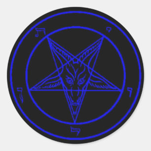 Pegatina Redonda Pegatinas Black/Dark Blue Baphomet