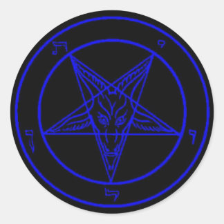Pegatina Redonda Pegatinas Black/Dark Blue Baphomet
