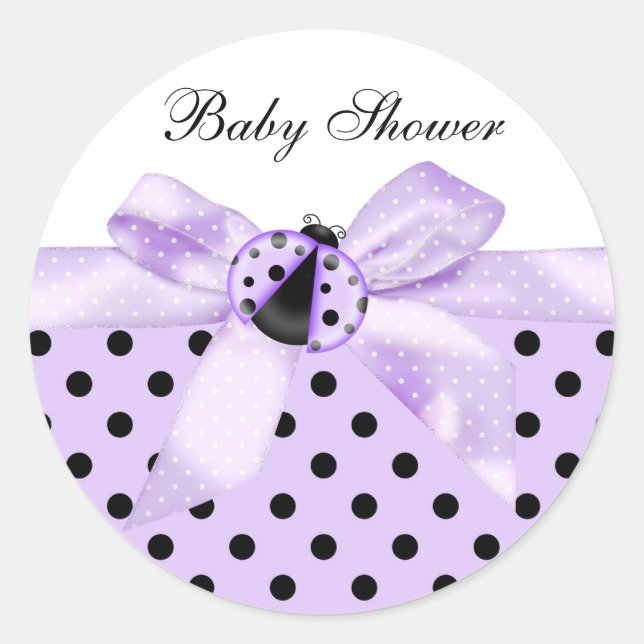 Pegatina Redonda Pegatinas Black Purple Ladybug (Anverso)