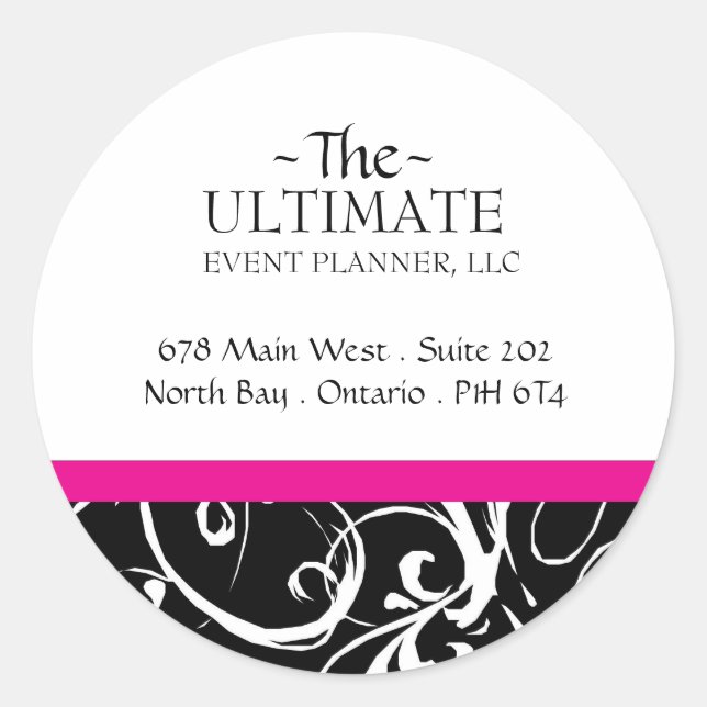 Pegatina Redonda Pegatinas blancos y negros brillantes (Anverso)