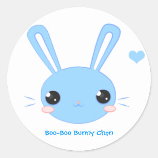 Pegatina Redonda Pegatinas Blue Boo-Boo Bunny Chan