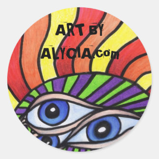 Pegatina Redonda Pegatinas Blue Eyed Sun