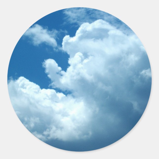 Pegatina Redonda pegatinas "Blue Skies" (Anverso)