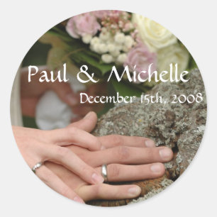 Pegatina Redonda Pegatinas boda Pareja Manos