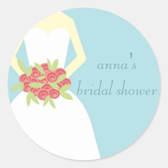 Pegatina Redonda Pegatinas Bridal Shower (Anverso)