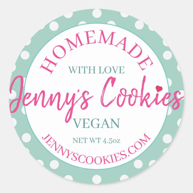 Pegatina Redonda Pegatinas caseros con amor Jennys Cookies Design2 (Anverso)
