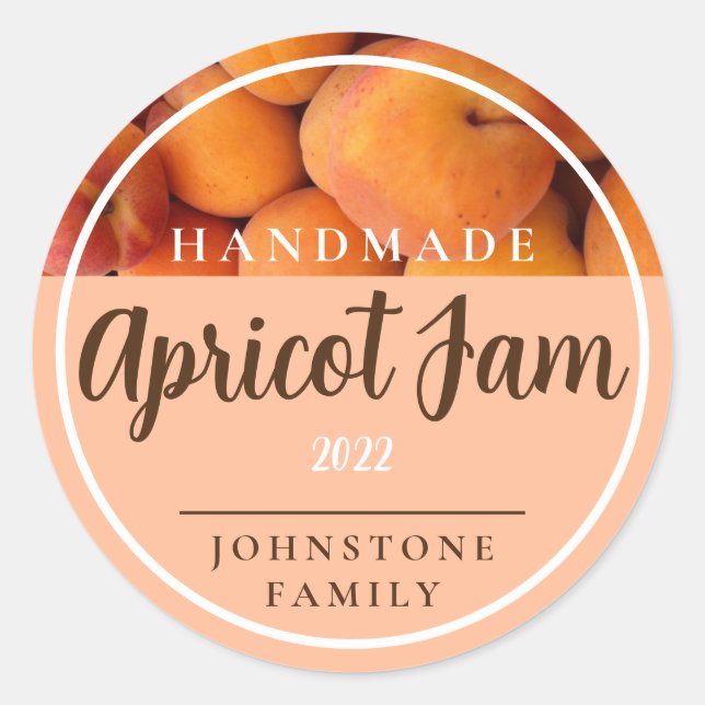 Pegatina Redonda Pegatinas caseros de Apricot Jam (Anverso)