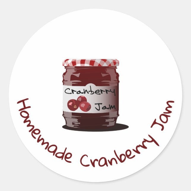 Pegatina Redonda Pegatinas caseros de Cranberry Jam Jar (Anverso)