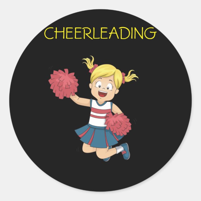 Pegatina Redonda PEGATINAS CHEERLEADING para chicas. (Anverso)