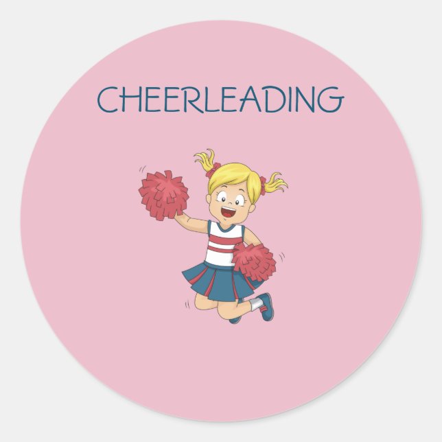 Pegatina Redonda PEGATINAS CHEERLEADING para chicas. (Anverso)