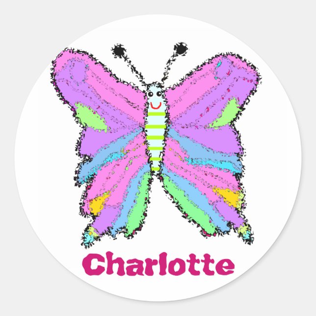 Pegatina Redonda pegatinas chicas (Anverso)