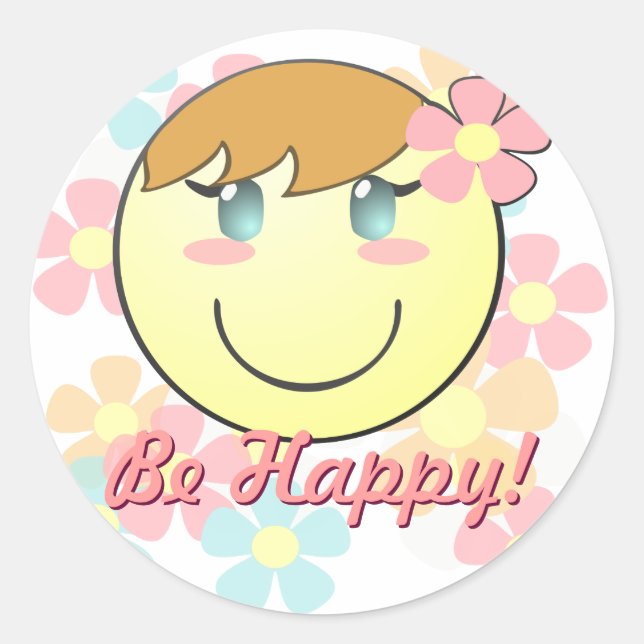 Pegatina Redonda Pegatinas chicas (Anverso)