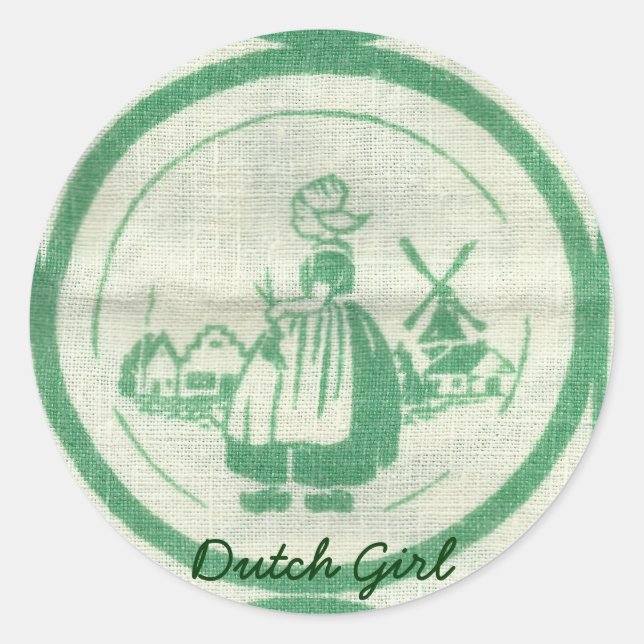 Pegatina Redonda Pegatinas Chicas de los Países Bajos (Anverso)